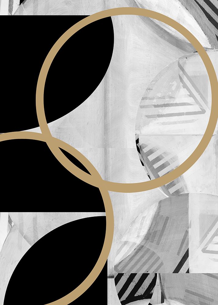 Black and White Stripes Gold Spheres No1 art print by cartissi for $57.95 CAD