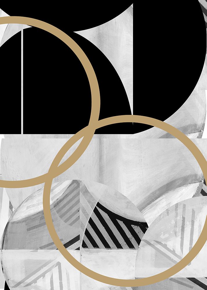 Black and White Stripes Gold Spheres No2 art print by cartissi for $57.95 CAD