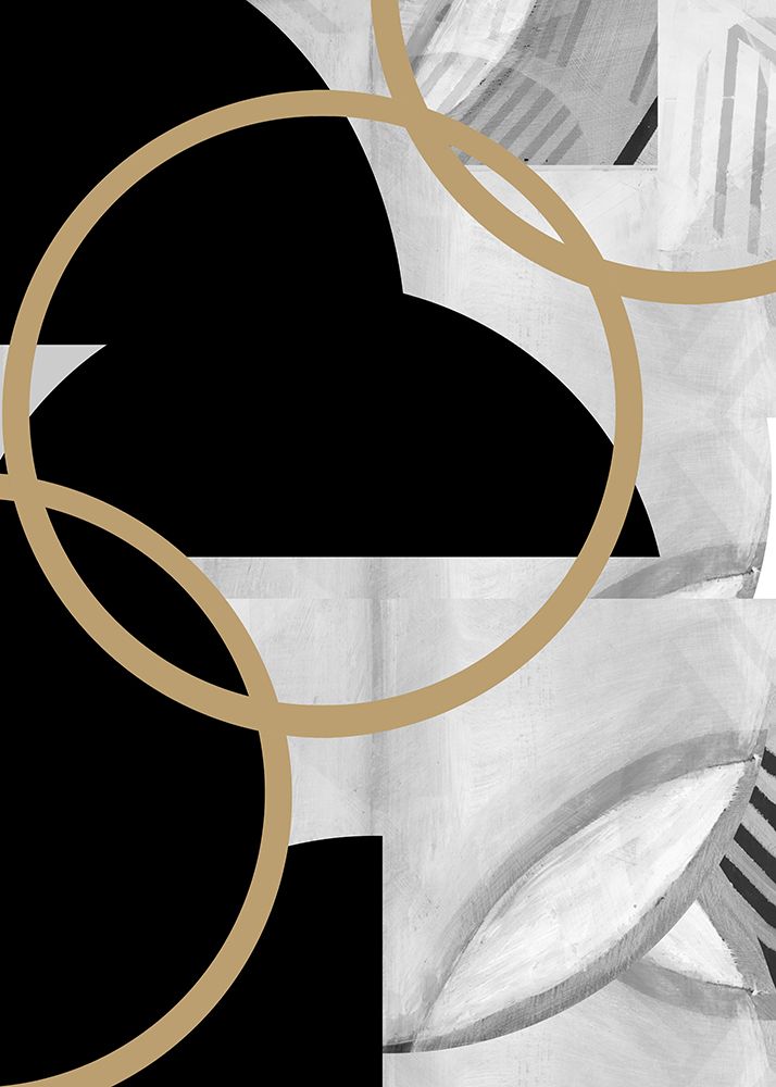 Black and White Stripes Gold Spheres No3 art print by cartissi for $57.95 CAD