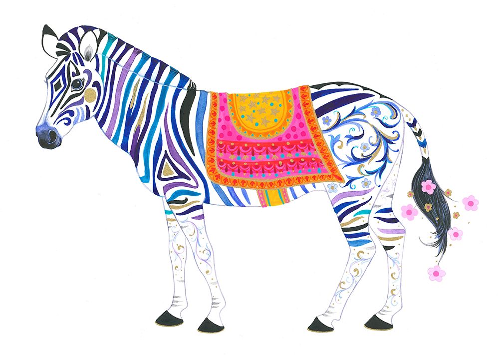 Coloured Zebra art print by Isabelle Brent for $57.95 CAD