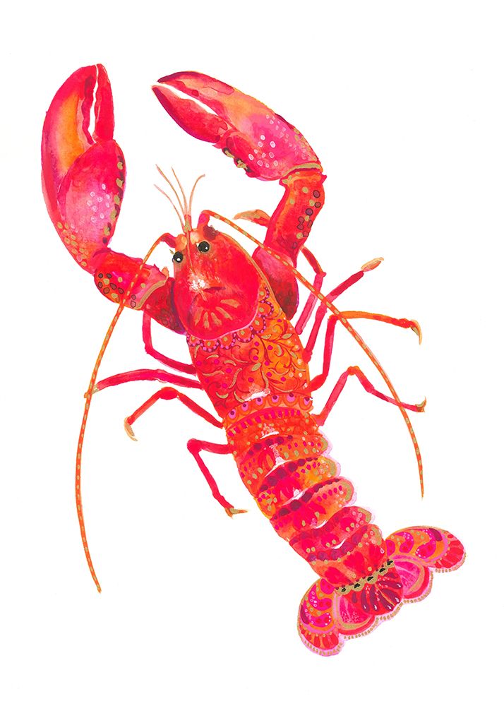 Patterned Lobster art print by Isabelle Brent for $57.95 CAD