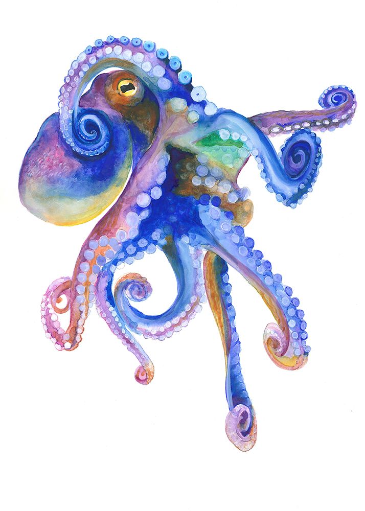 Blue Marine Octopuss art print by Isabelle Brent for $57.95 CAD