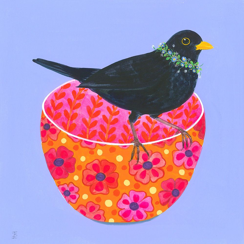 Blackbird and Decorative Bowl art print by Isabelle Brent for $57.95 CAD