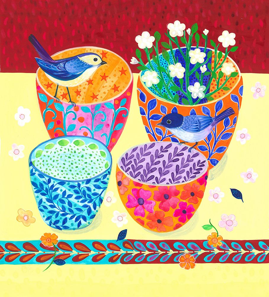 Image Bowls and Birds art print by Isabelle Brent for $57.95 CAD