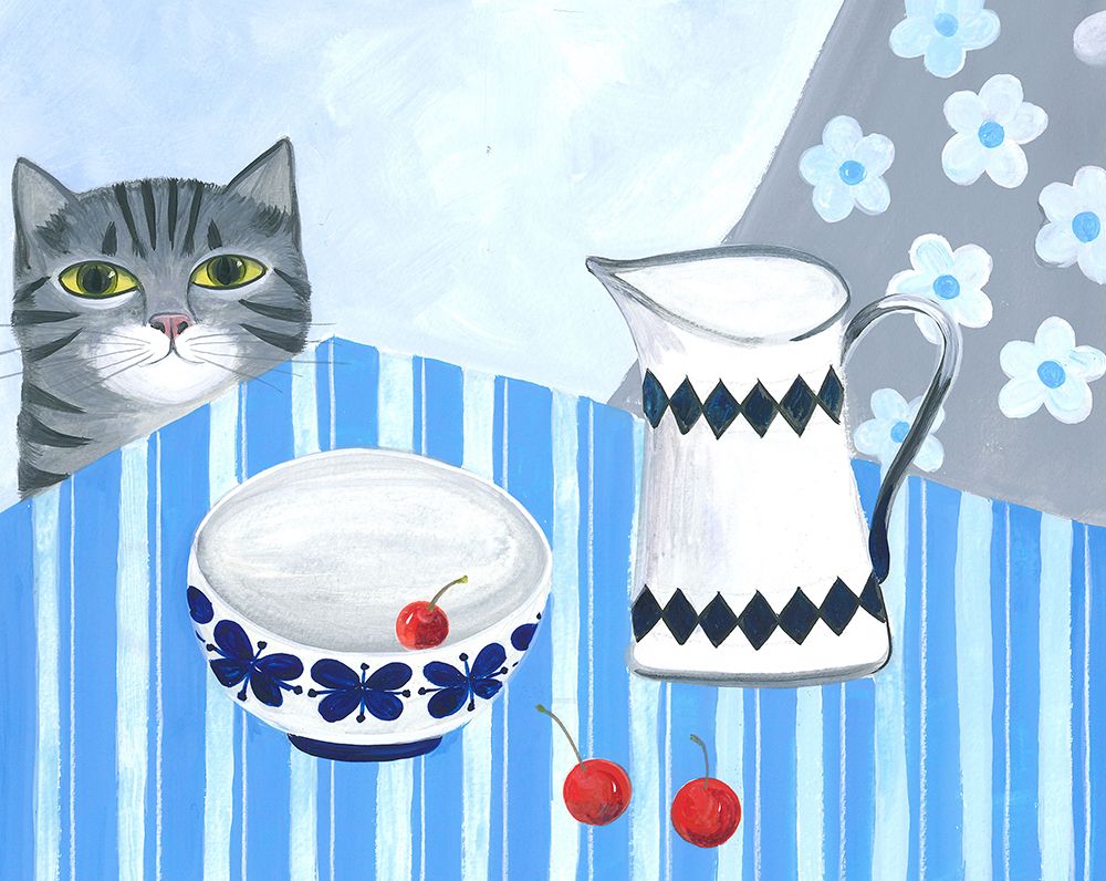 Art Cat and Cream Jug art print by Isabelle Brent for $57.95 CAD