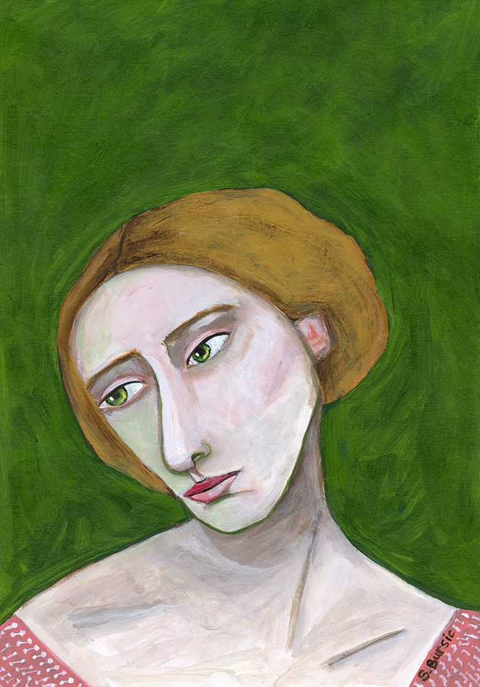 Lady looking down art print by Sharyn Bursic for $57.95 CAD