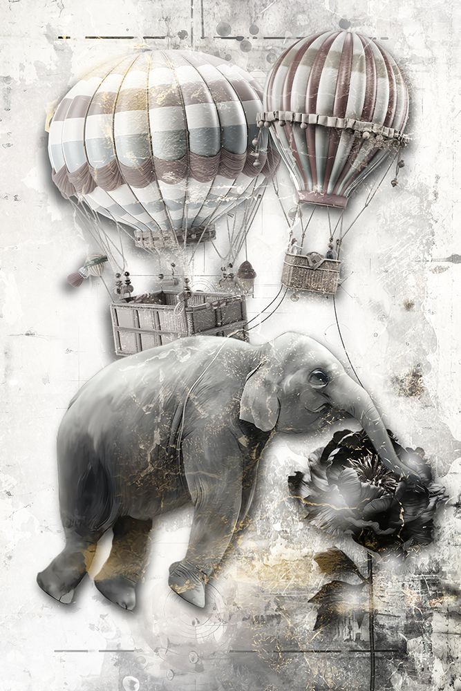 Elephantballon02 art print by Rafal Kulik for $57.95 CAD