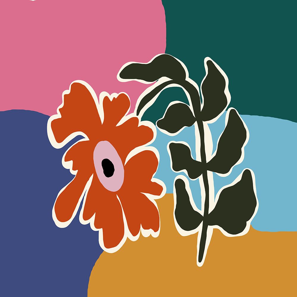 Retro minimal flower I art print by Miho Art Studio for $57.95 CAD