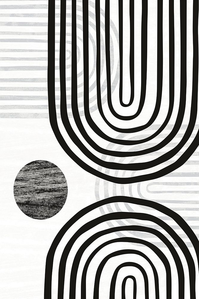 Black boho shapes art print by Sally Ann Moss for $57.95 CAD