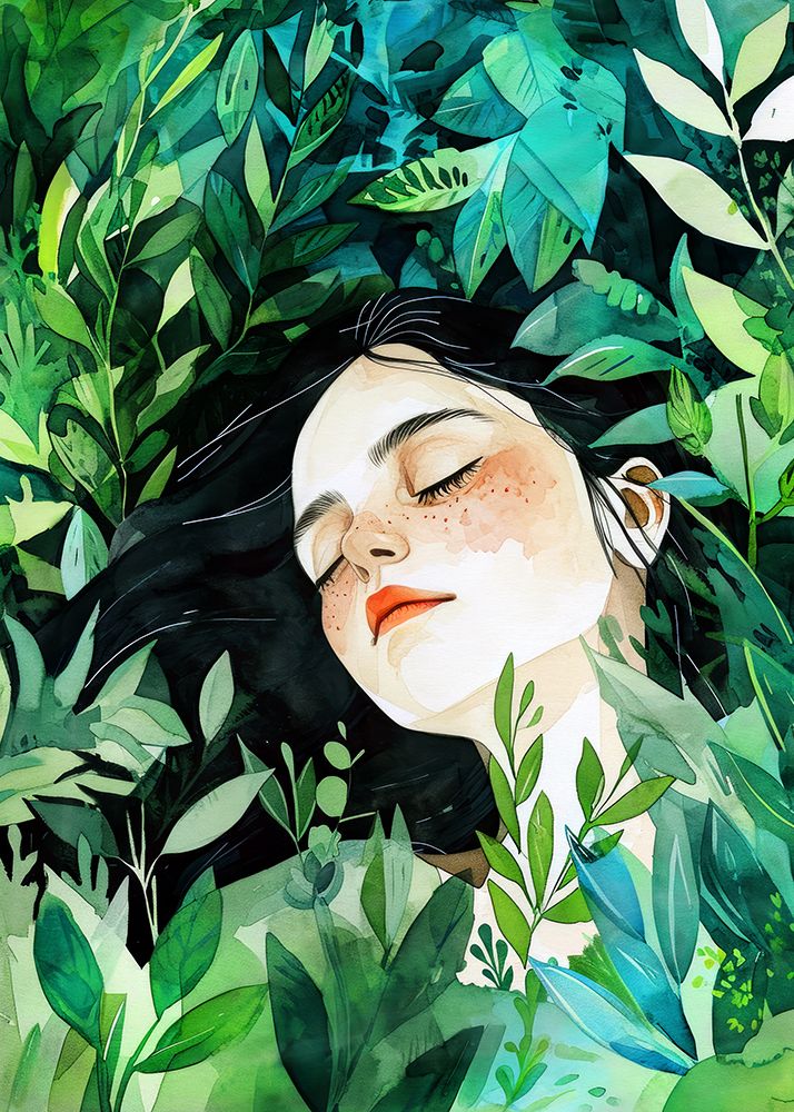 Woman Life   Sleeping In the Grass art print by Justyna Jaszke for $57.95 CAD