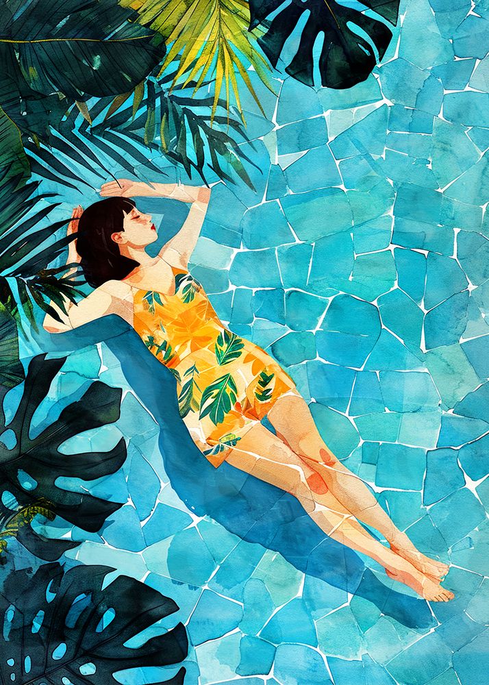 Woman Life   Relax At the Pool art print by Justyna Jaszke for $57.95 CAD