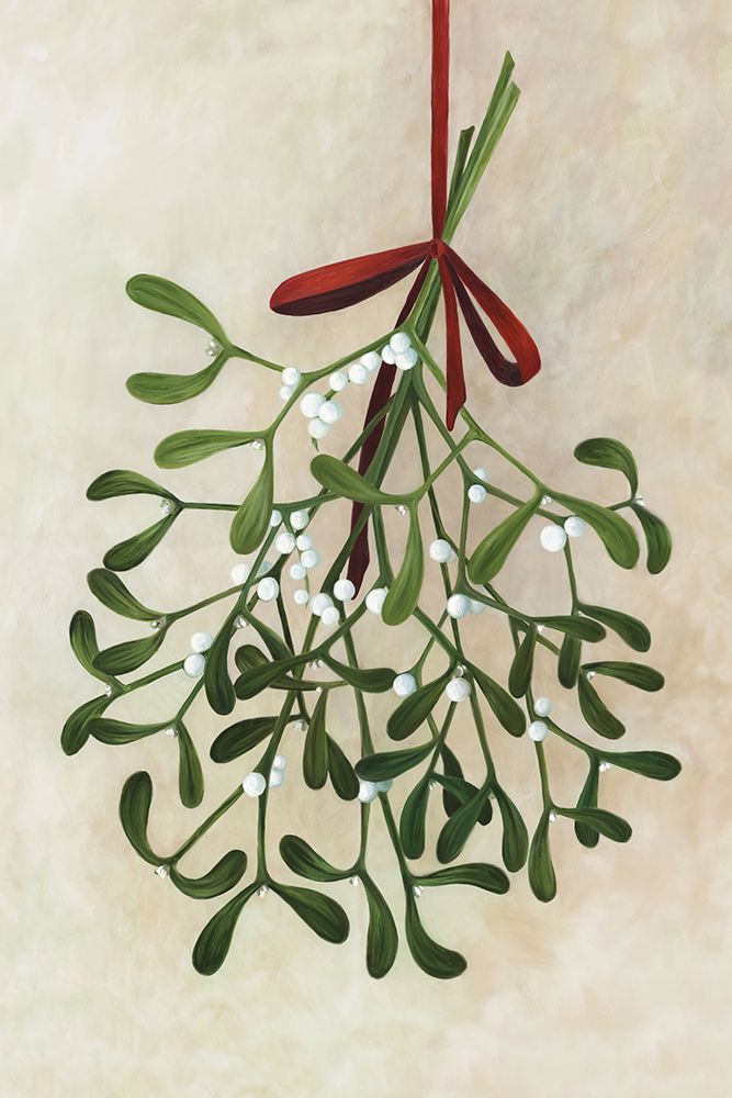 Mistletoe bouquet with bow art print by Rosana Laiz Blursbyai for $57.95 CAD