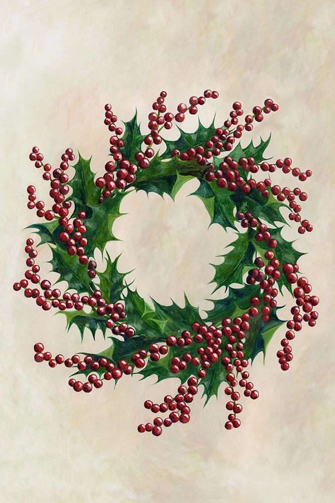 Holly wreath art print by Rosana Laiz Blursbyai for $57.95 CAD