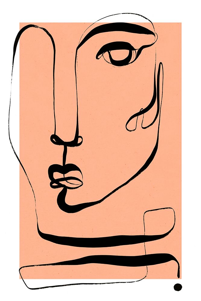 Le Visage (Peach) art print by Treechild for $57.95 CAD