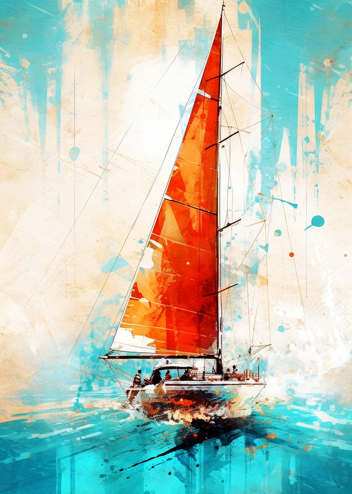 Yacht racing sport art 9 art print by Justyna Jaszke for $57.95 CAD