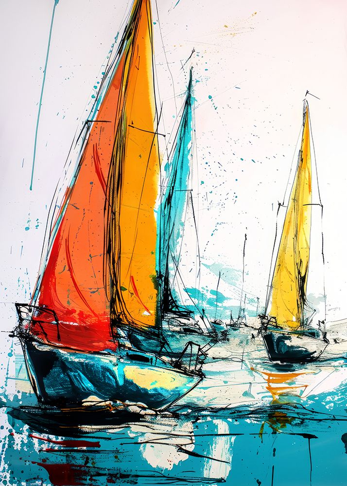 Yacht racing sport art 6 art print by Justyna Jaszke for $57.95 CAD