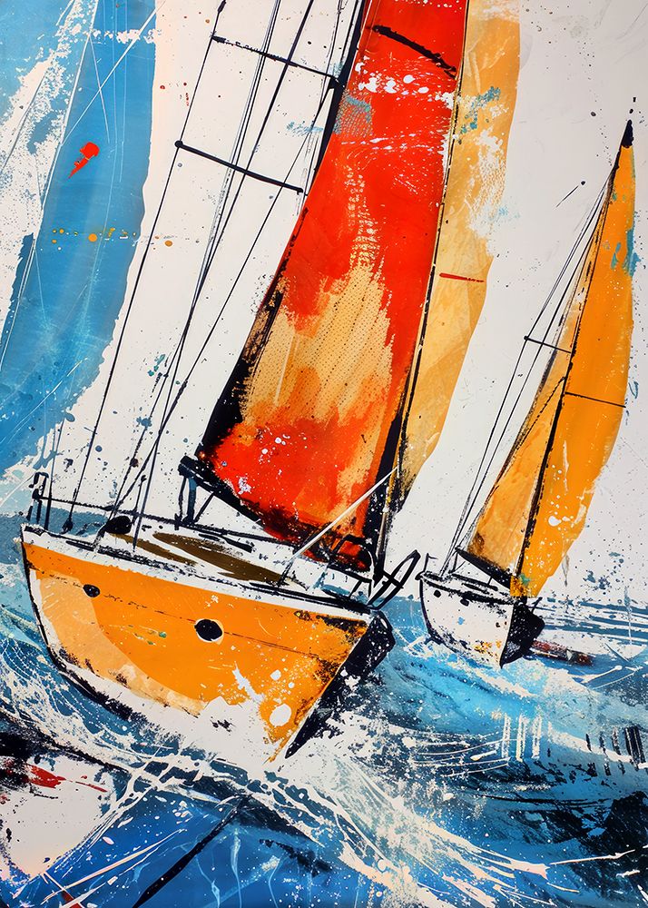 Yacht racing sport art 5 art print by Justyna Jaszke for $57.95 CAD