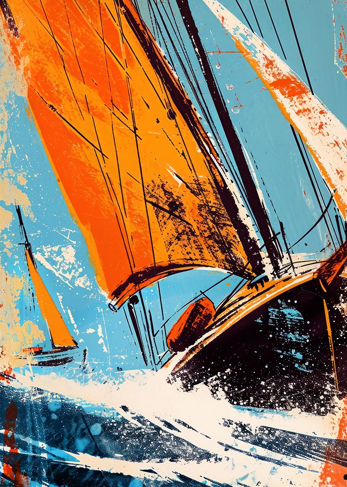 Yacht racing sport art 4 art print by Justyna Jaszke for $57.95 CAD