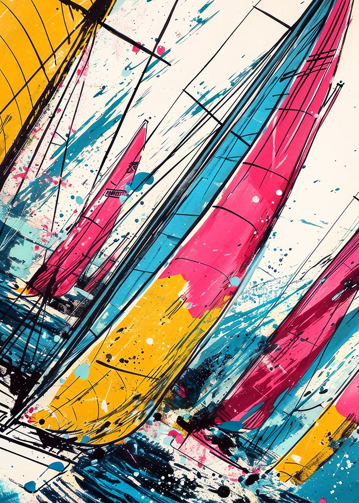 Yacht racing sport art 3 art print by Justyna Jaszke for $57.95 CAD