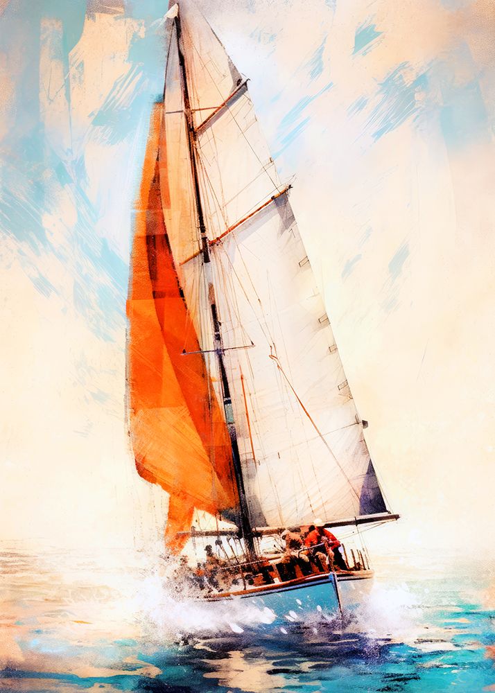 Yacht racing sport art 12 art print by Justyna Jaszke for $57.95 CAD