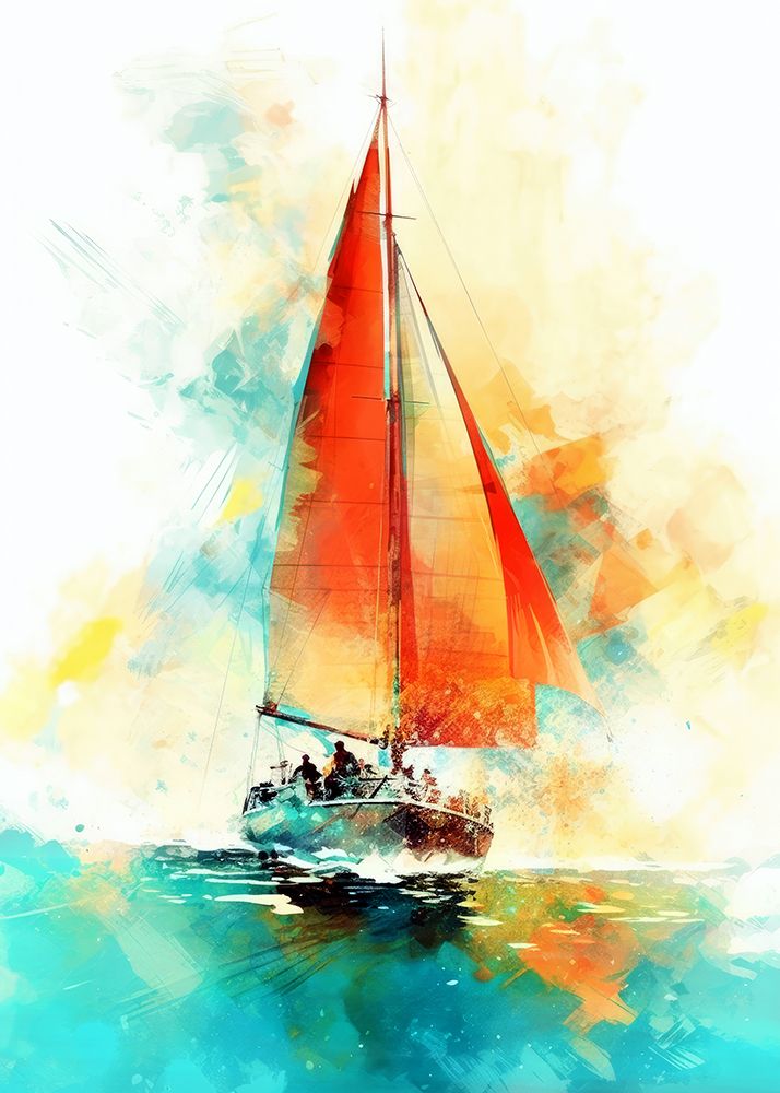 Yacht racing sport art 14 art print by Justyna Jaszke for $57.95 CAD