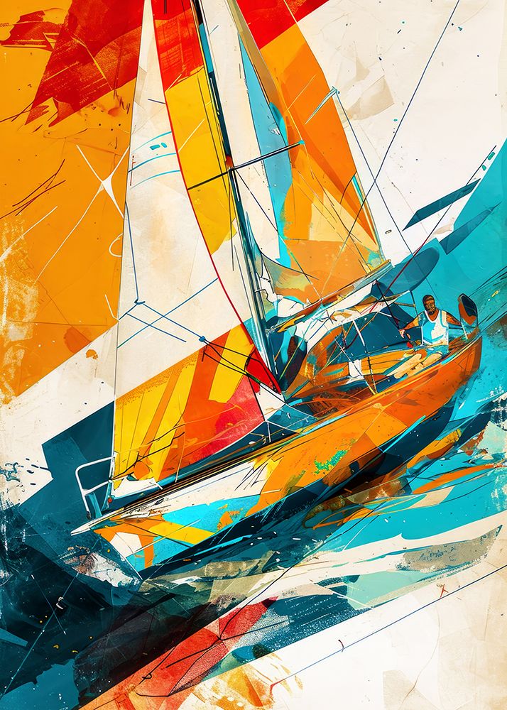 Yacht racing sport art 18 art print by Justyna Jaszke for $57.95 CAD