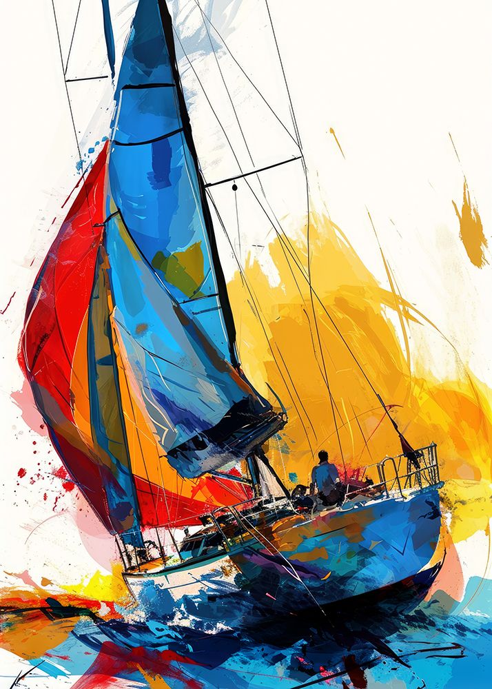 Yacht racing sport art 20 art print by Justyna Jaszke for $57.95 CAD