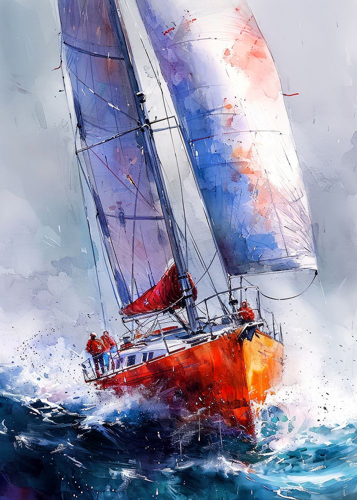 Yacht racing sport art 26 art print by Justyna Jaszke for $57.95 CAD