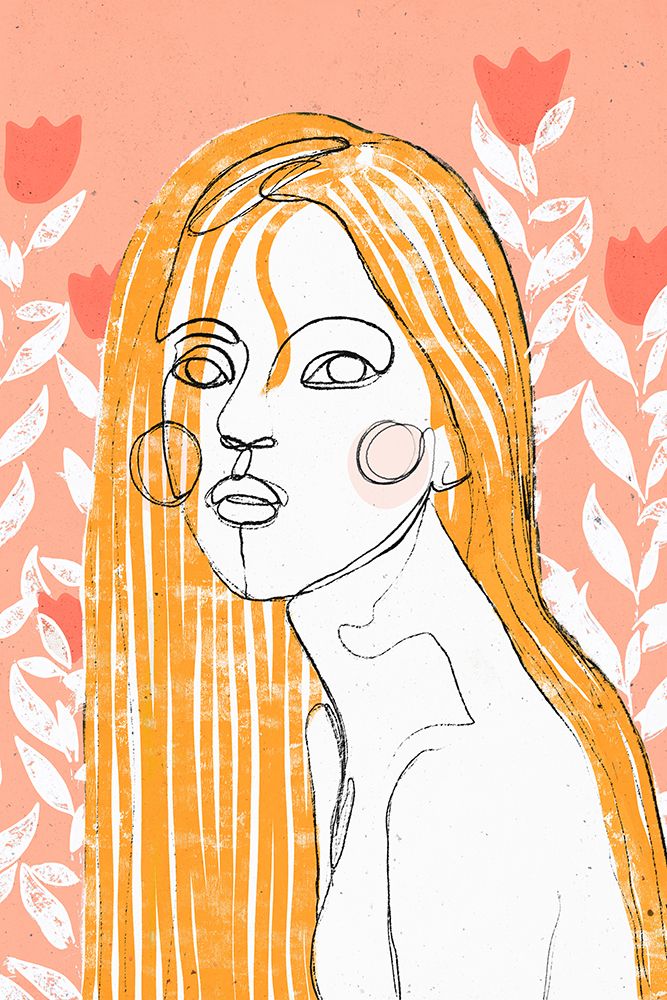 The Tulip Girl (Peach) art print by Treechild for $57.95 CAD
