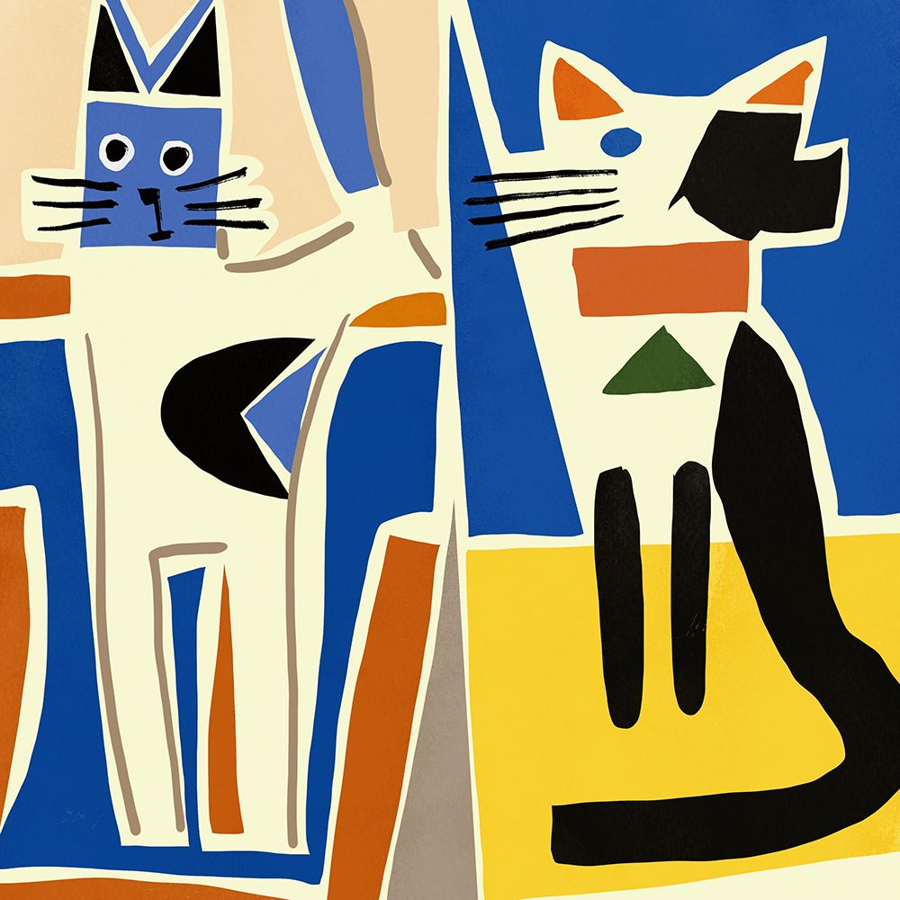 Two cats at home art print by Little Dean for $57.95 CAD