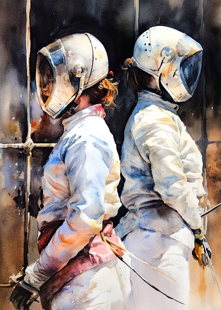 Fencing sport art #fencing #sport art print by Justyna Jaszke for $57.95 CAD