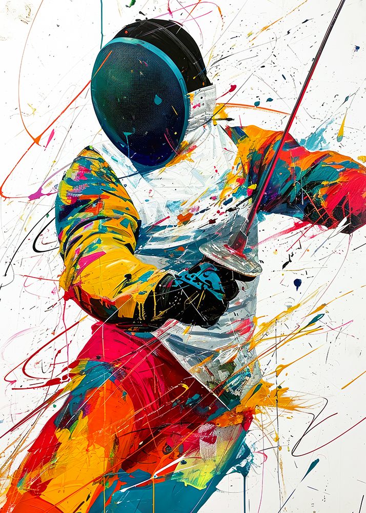 Fencing sport art #fencing #sport art print by Justyna Jaszke for $57.95 CAD