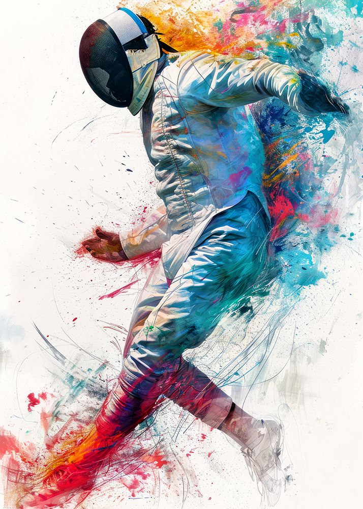 Fencing sport art #fencing #sport art print by Justyna Jaszke for $57.95 CAD