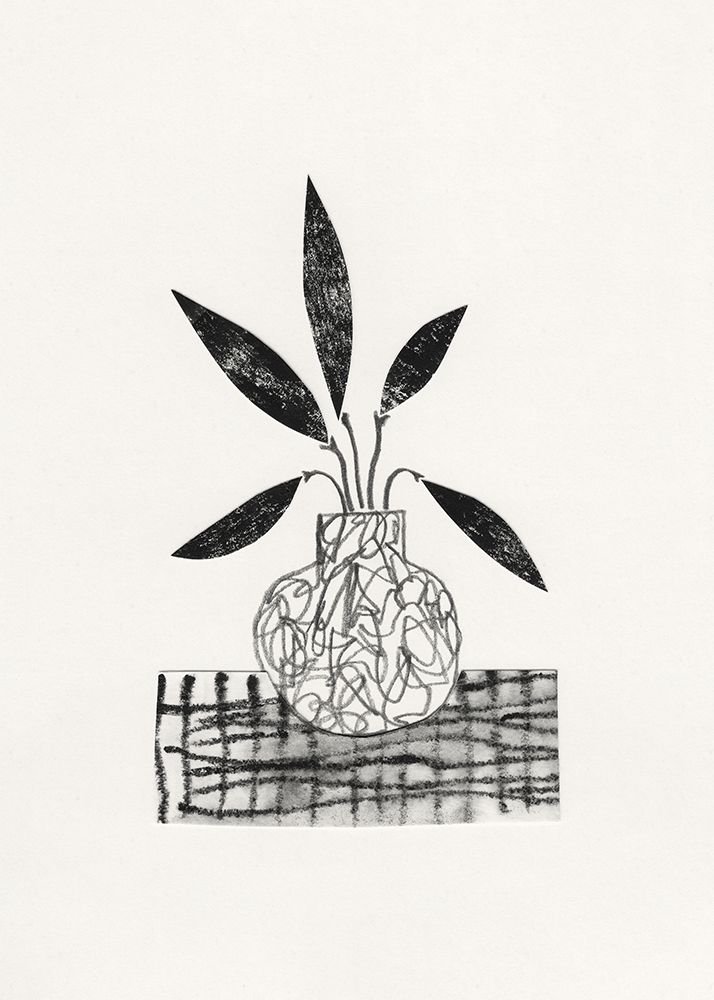 Still Life With a Vase and Five Leaves art print by Alisa Galitsyna for $57.95 CAD