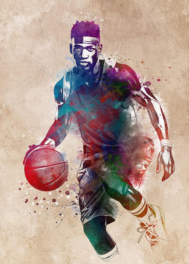 Basketball sport art 1 art print by Justyna Jaszke for $57.95 CAD