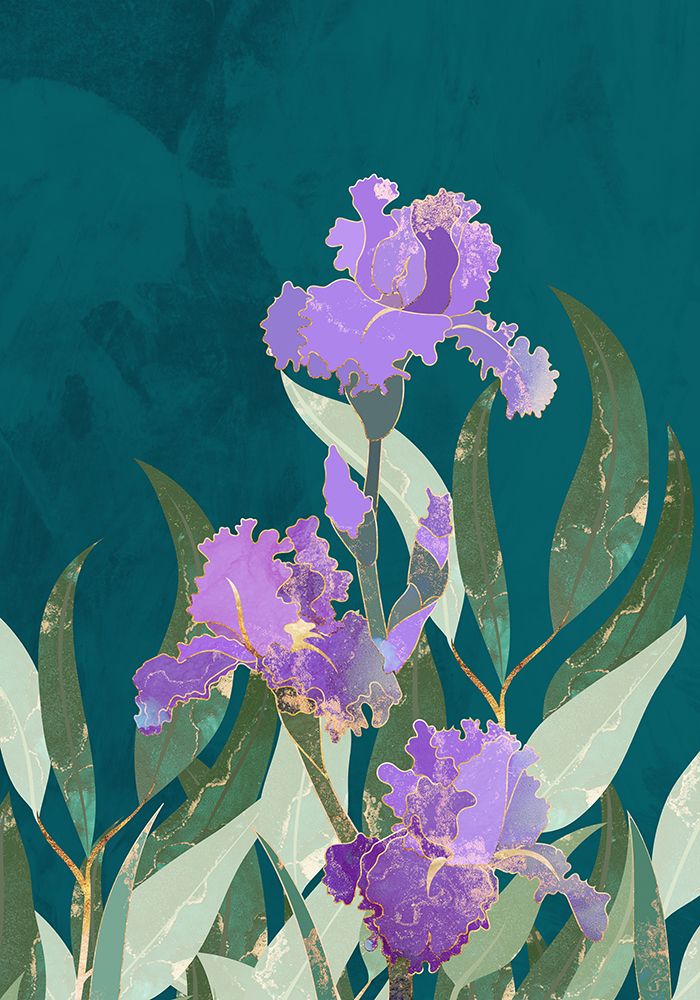 Iris Flower Turquoise art print by Sarah Manovski for $57.95 CAD