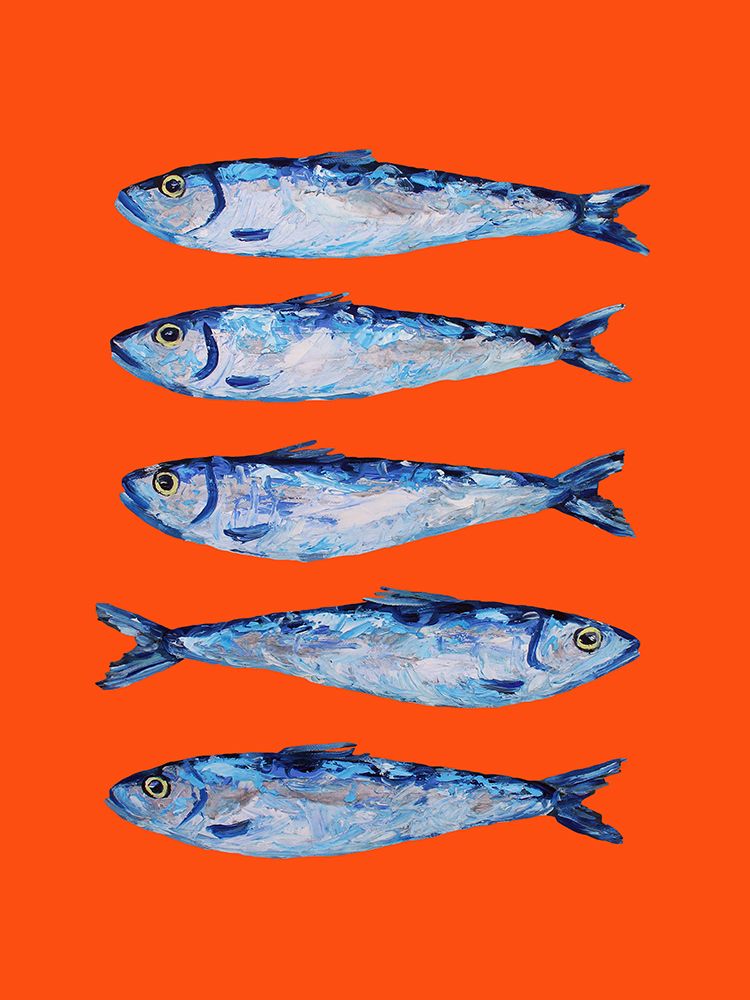 Sardines on Orange art print by Alice Straker for $57.95 CAD