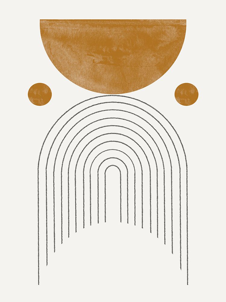 Mid Century Modern  Soft Brown Watercolor Balance art print by The Miuus Studio for $57.95 CAD