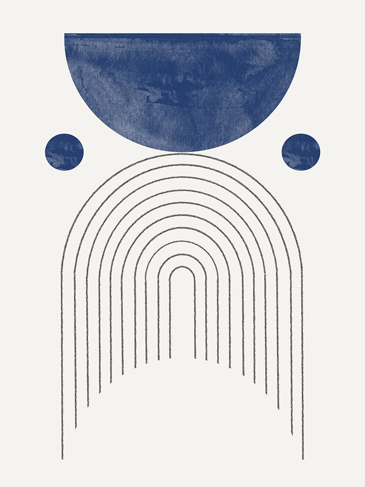 Mid Century Modern - Blue Watercolor Balance art print by The Miuus Studio for $57.95 CAD