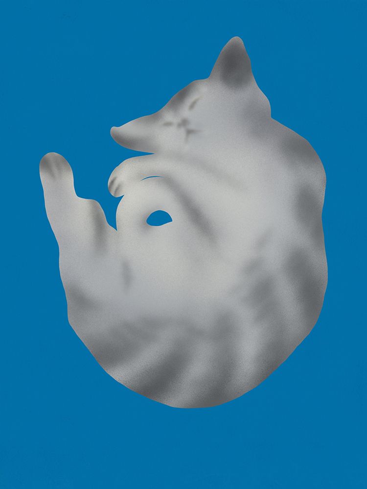 Silver cat portrait art print by Little Dean for $57.95 CAD