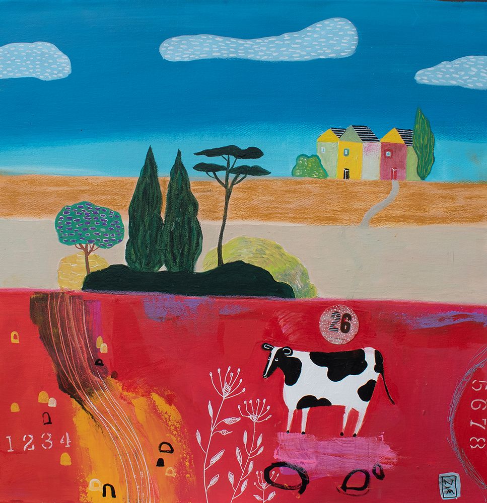 Cow In Field art print by Nathaniel Mather for $57.95 CAD
