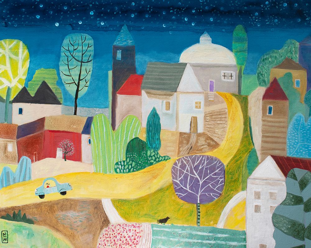 Village Under the Stars art print by Nathaniel Mather for $57.95 CAD