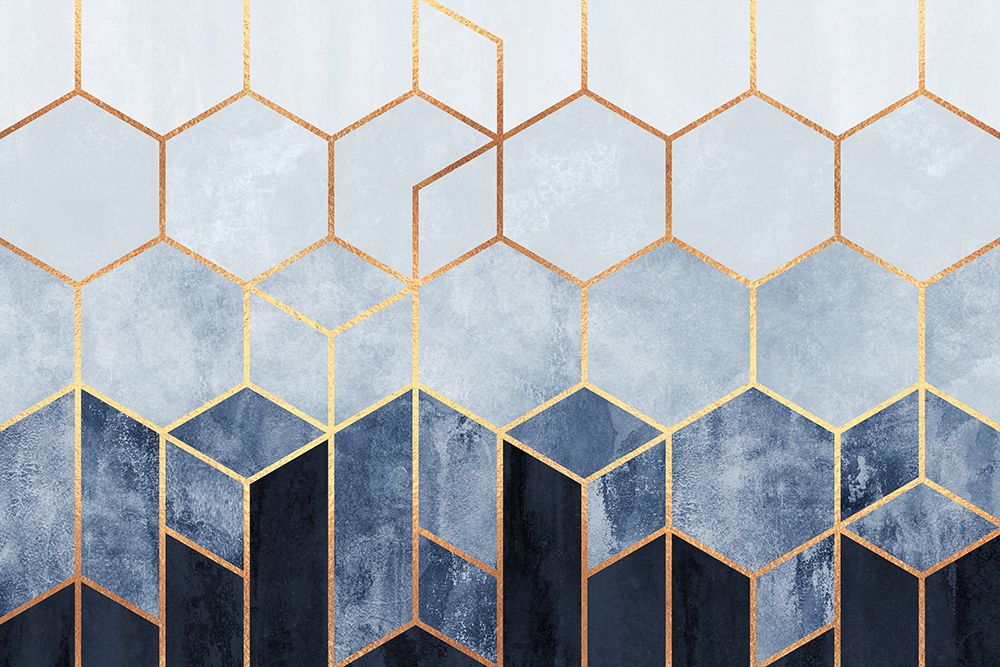 Soft Blue Hexagons art print by Elisabeth Fredriksson for $57.95 CAD