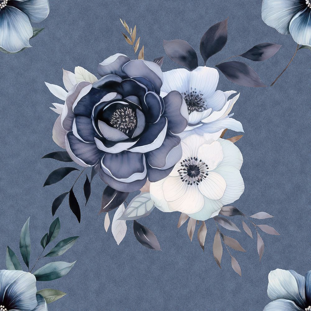 Denim Floral 1 3 art print by Bilge Paksoylu for $57.95 CAD
