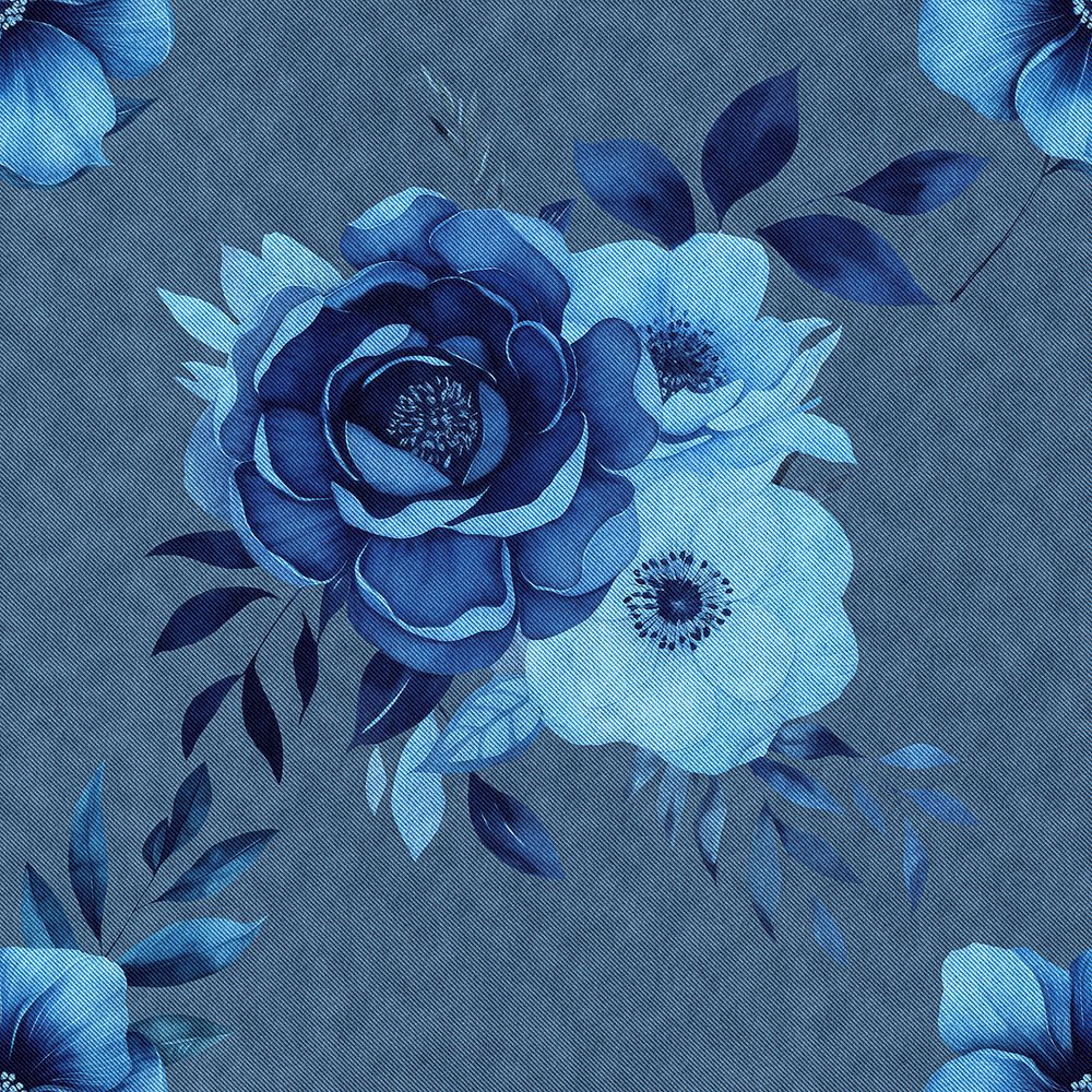 Denim Floral 1 4 art print by Bilge Paksoylu for $57.95 CAD