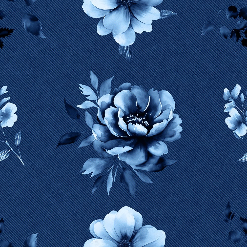 Denim Floral 2 1 art print by Bilge Paksoylu for $57.95 CAD