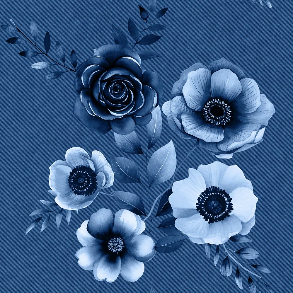 Denim Floral 3 1 art print by Bilge Paksoylu for $57.95 CAD