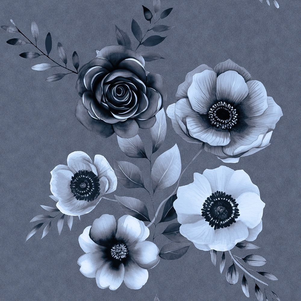 Denim Floral 3 2 art print by Bilge Paksoylu for $57.95 CAD