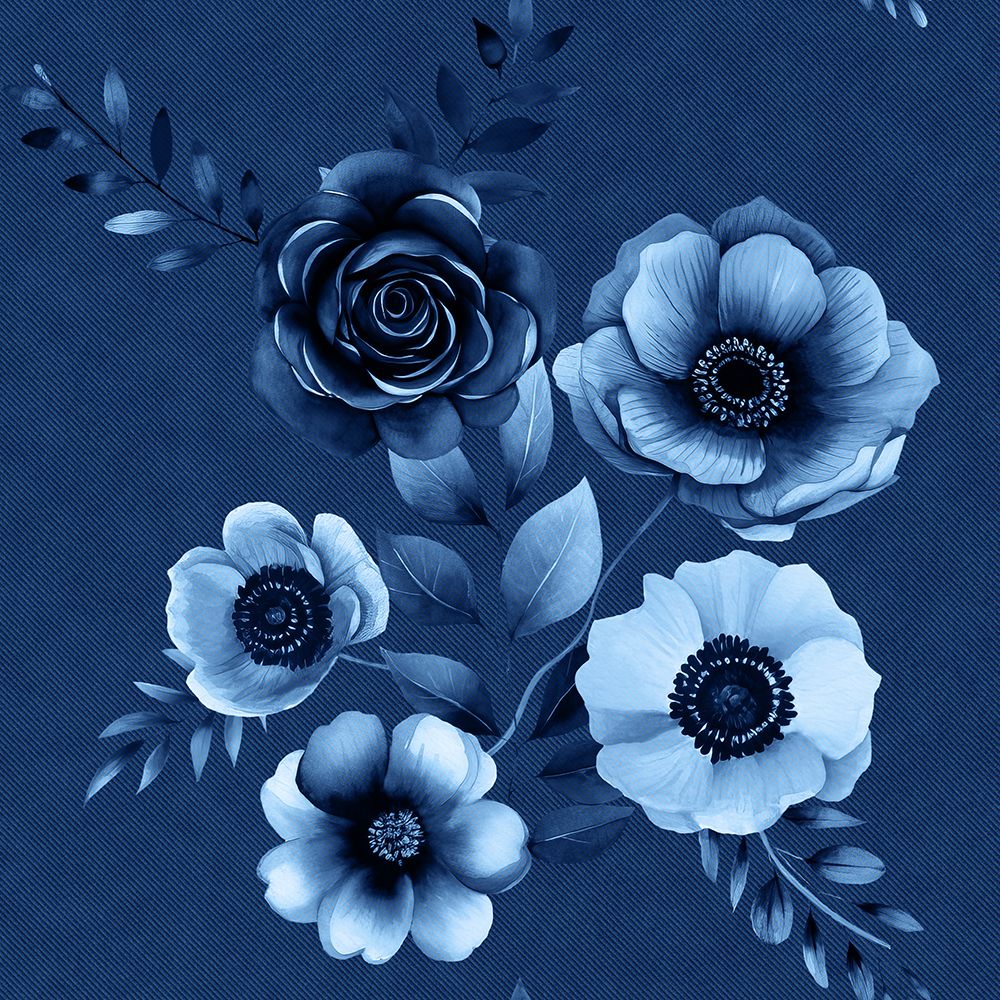 Denim Floral 3 4 art print by Bilge Paksoylu for $57.95 CAD