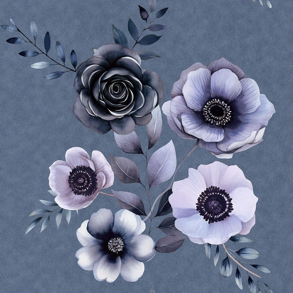 Denim Floral 3 3 art print by Bilge Paksoylu for $57.95 CAD